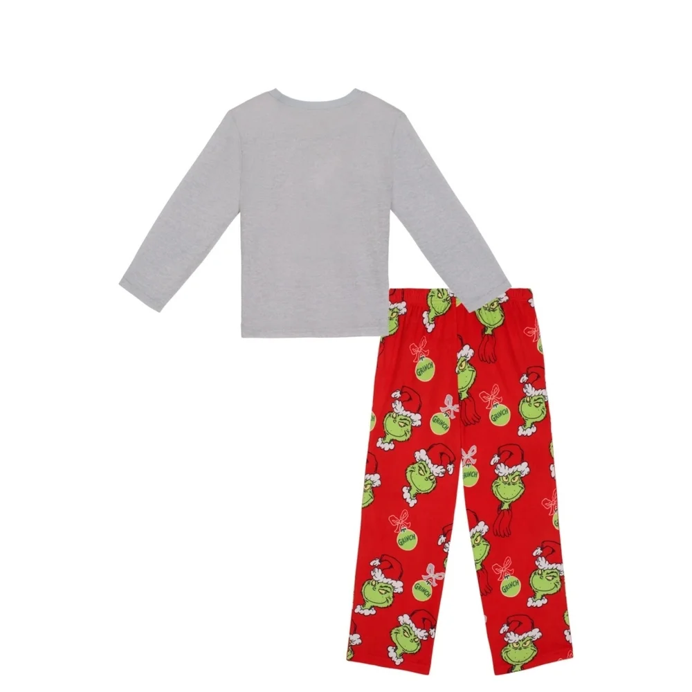 Girls Dr. Seuss Grinch Christmas Kids Pajama Set Pjs Red Green 4T NEW